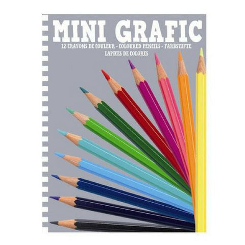 12 Mini Grafic Colouring Pencils by Djeco