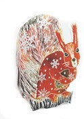 3D Red Squirrel Foil Card