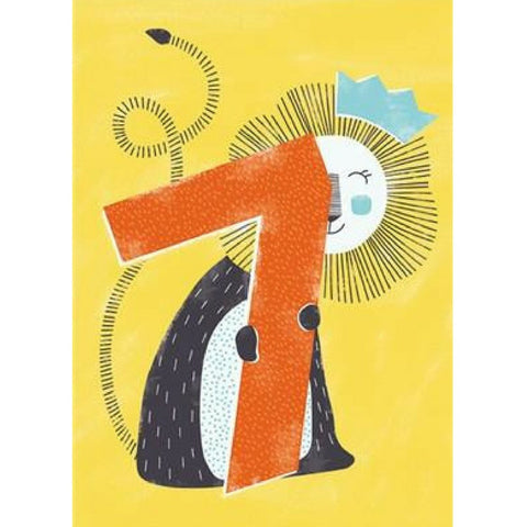 7th Birthday Lion Card