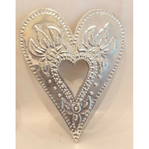 Alphabet Letter Silver Heart Hole