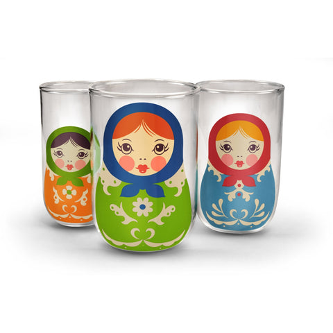 BABUSHKUPS SET OF 3 NESTING GLASSES