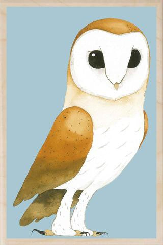 BARN OWL WOODEN POSTCARD
