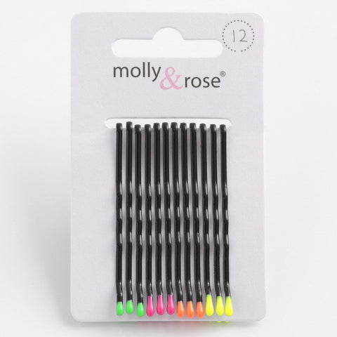 BLACK WITH NEON TIP HAIR GRIPS