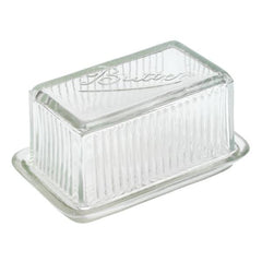 Embossed Glass Butter Dish