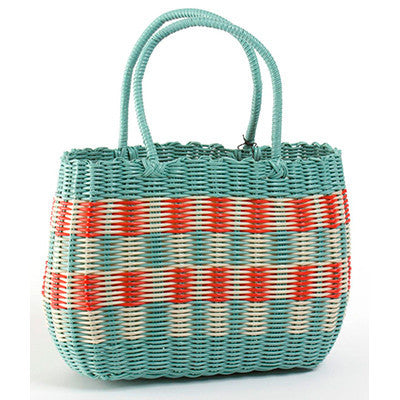 AQUA CREAM & RED SHOPPING BASKET