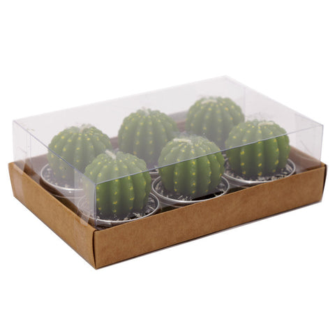 CACTUS TEA LIGHT CANDLES SET OF 6 - SINGLE
