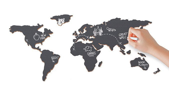 CHALKBOARD WORLD MAP