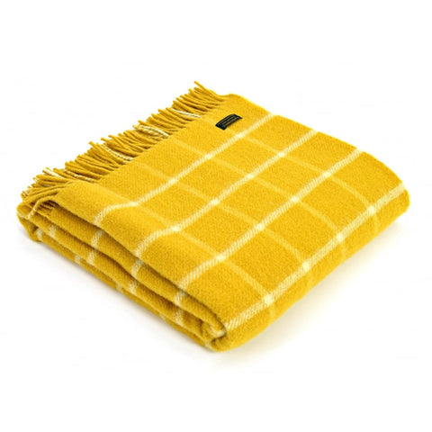 CHEQUERED THROW IN YELLOW