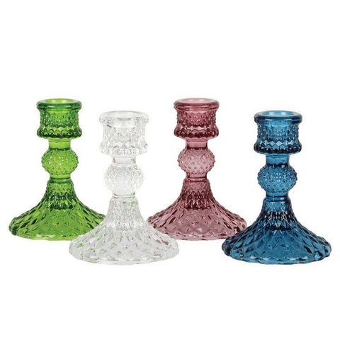 Clear Glass Candlestick Holder