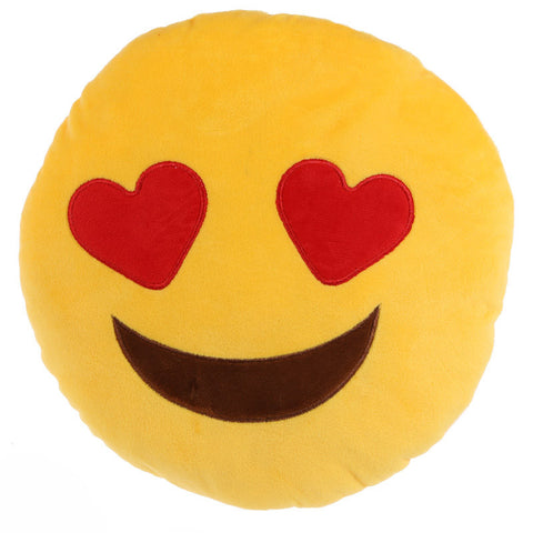 EMOTIVE PLUSH CUSHION - HEART EYES