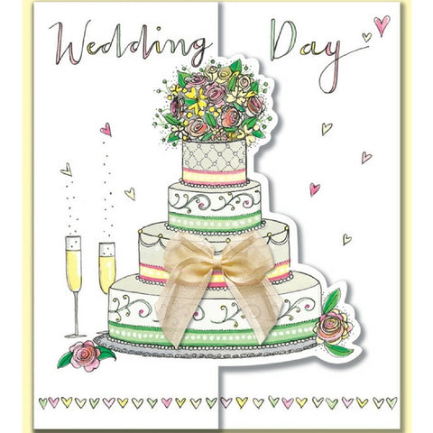 CAKE AND CHAMPAGNE WEDDING DAY CARD