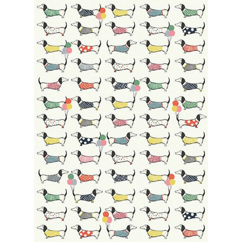 Dachsund and Balloon Wrapping Paper 3 Sheets