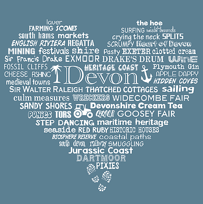 DEVON HEART CARD GREY