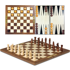 3 IN 1 CLASSIC WOODEN GAMES