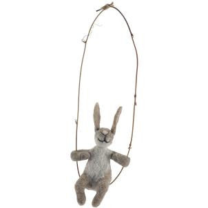 FELT HARE ON A SWING