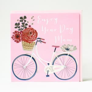 ENJOY YOUR DAY MUM FLORAL BICYCLE CARD