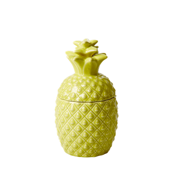 Ceramic Pineapple Jar in Soft Yellow by Rice DK