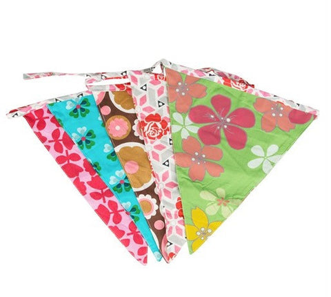Bright Retro Fabric Triangle Bunting