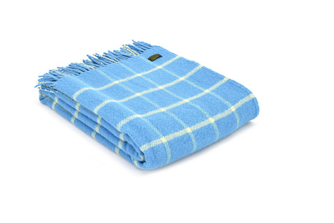 CHEQUERED THROW IN SAPPHIRE