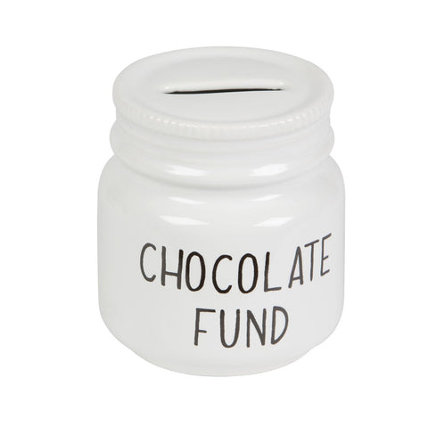 CHOCOLATE FUND MONEY POT WITH KEY