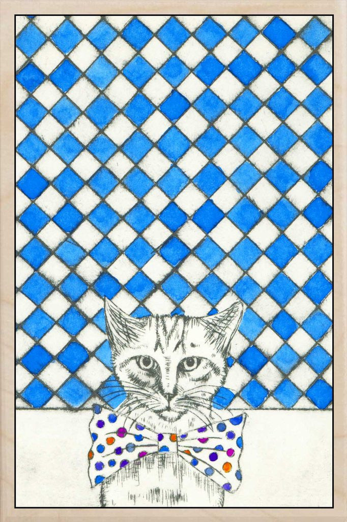 CAT WOODEN POSTCARD