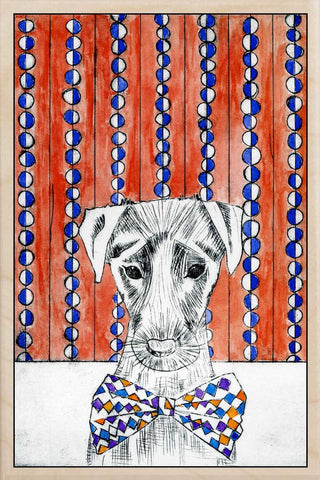 DOG WOODEN POSTCARD
