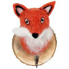 FELT FOX HEAD DECORATION WITH HANGING HOOK
