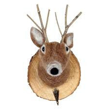 FELT STAG HEAD DECORATION WITH HOOK