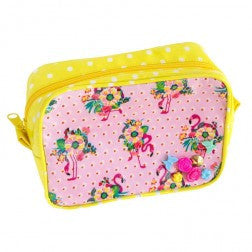 FLAMINGO MAKE UP BAG IN PINK AND YELLOW