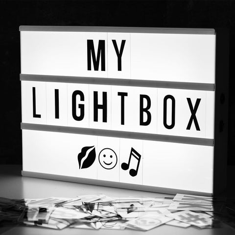 A4 LIGHT BOX WITH 10 COLOUR EMOJI AND 90 BLACK CHARACTERS