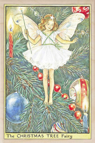 CHRISTMAS FAIRY WOODEN POSTCARD