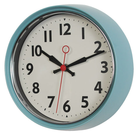 1950's BLUE METAL WALL CLOCK