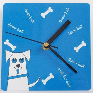 BANKO DOG WALL CLOCK IN BLUE