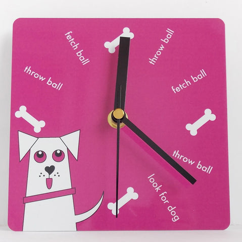 BANKO DOG CLOCK IN PINK